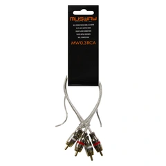 Musway RCA signalkabel, 0,3 meter 0,3 Meter. Dobbelskjermet. OFC