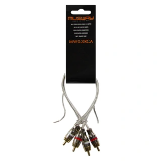 Musway RCA signalkabel, 0,3 meter 0,3 Meter. Dobbelskjermet. OFC