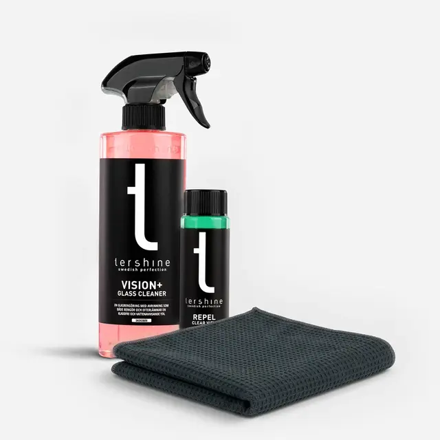 Tershine Glassrengjøringspakke – Vision+ Vision+, Repel, Glassklut 