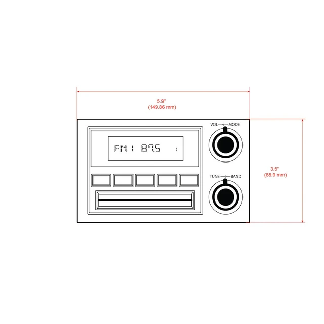 RetroSound Santa Cruz frontpanel Displayenhet 