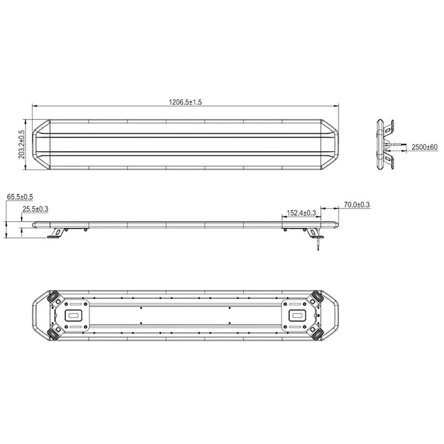 XG Strobe 1200 Tinted Varsellysbjelke 1206mm, ECE R65 Klasse 2, IP67 