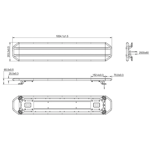 XG Strobe 1000 Tinted Varsellysbjelke 1054mm, ECE R65 Klasse 2, IP67 