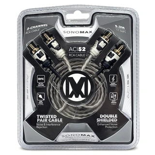 Sonomax OFC RCA Signalkabel 5,2 Meter, dobbelskjermet, OFC