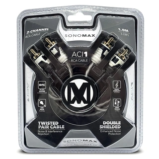 Sonomax OFC RCA Signalkabel 1 Meter, dobbelskjermet, OFC