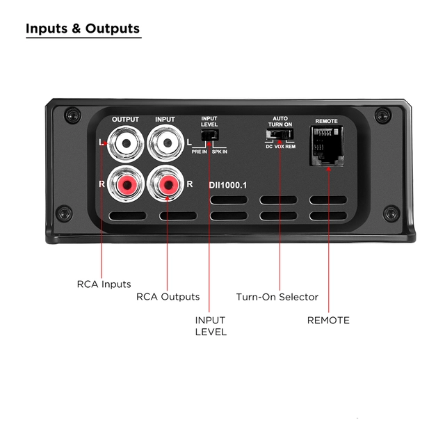 Recoil Audio DDII1000.1 monoforsterker 1100W RMS, 1 Ohm, Klasse-D 
