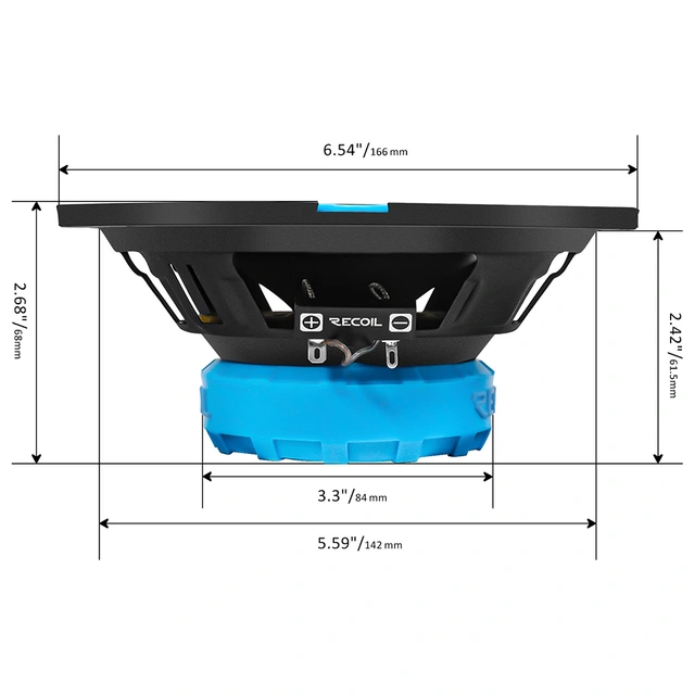 Recoil RCX65 høyttalerpar 6,5", 60W RMS, 120W Maks, ECHO-Serien 