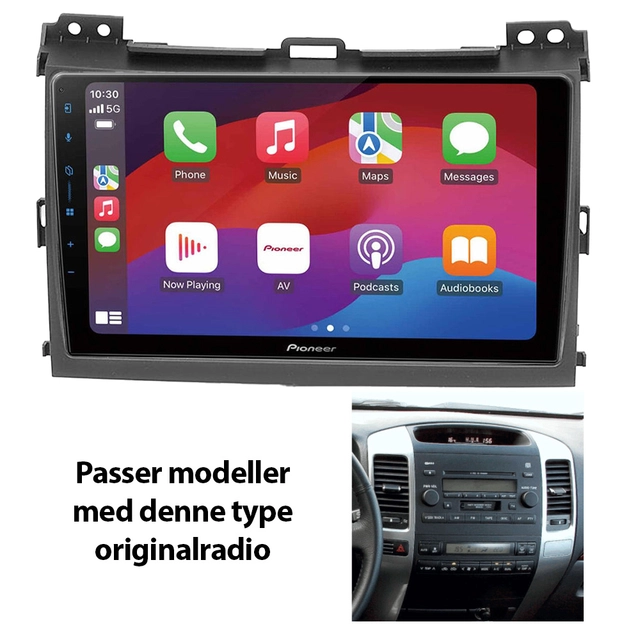 Pioneer Perfect Fit spiller til Toyota LC120 (2003-2009) u/navi m/utvidet lyd. 