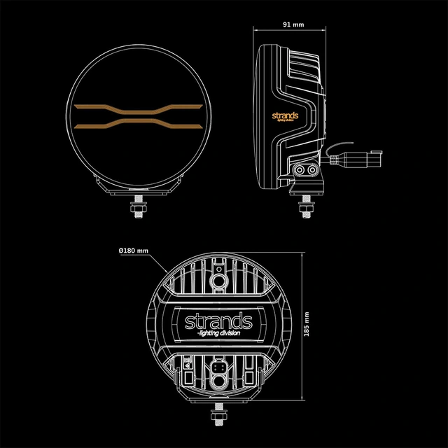Strands FOR9T Dragon Drive, 7" 7", 6600 Lumen, per stk, E-merket 