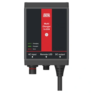 DEFA MultiCharger 1x12A m/Remote LED 12V, tilpasset utrykningskjøretøy