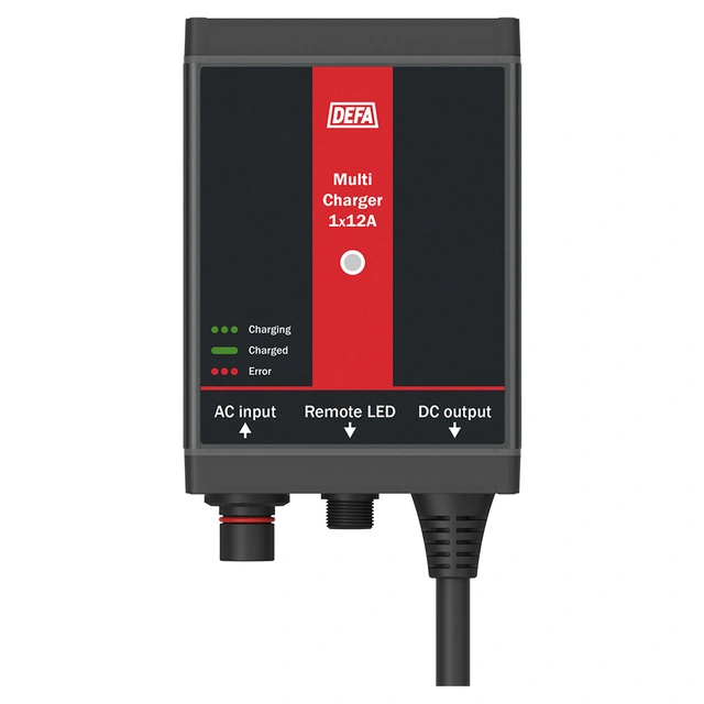 DEFA MultiCharger 1x12A m/Remote LED 12V, tilpasset utrykningskjøretøy 