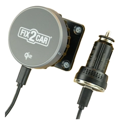 Kram Fix2Car trådløs mobillader iPhone 12-17, 15W, Qi2 m/kjøling