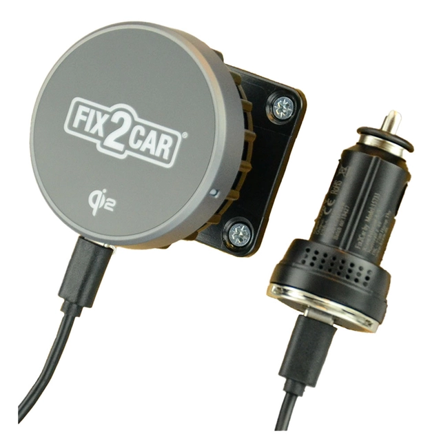 Kram Fix2Car trådløs mobillader iPhone 12-17, 15W, Qi2 m/kjøling 