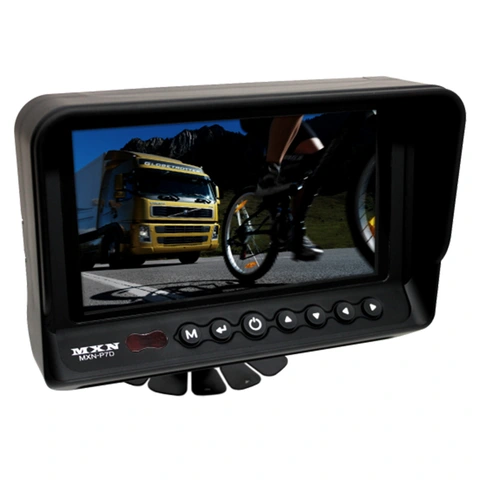 MXN P7D 7" 3 kanals monitor Vannbestandig, 12/24V, opptil 3 kamera