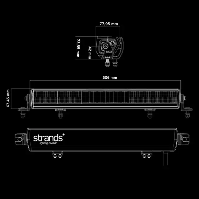 Strands Skylord 20" Ledbar 20", 15800 Lumen, 170W, innebygd relé 