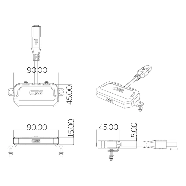 OZZ WL2 P 65 varsellys med rødt pos.lys Oransje, 16W, ECE R65 (Klasse 1&2), R148 