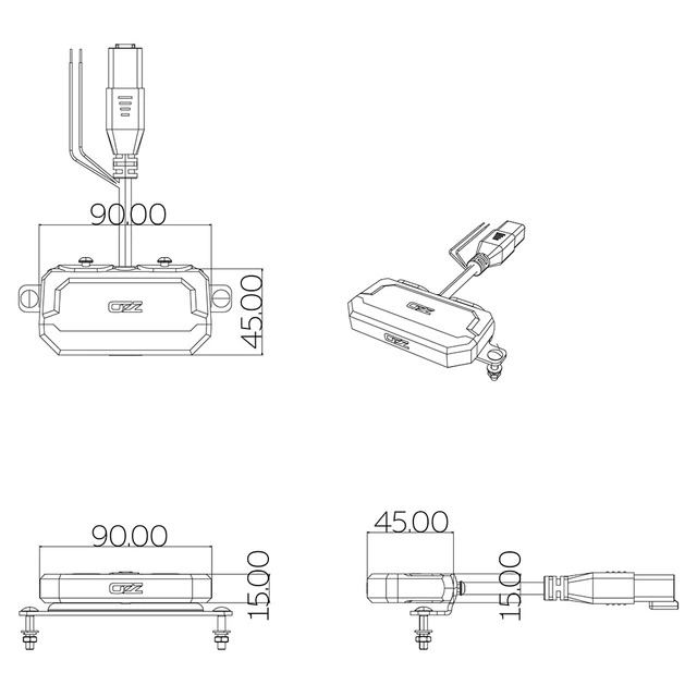 OZZ RL2 65 ryggelys med varsellys 1207 Lumen, 16W, godkjent ryggelys 