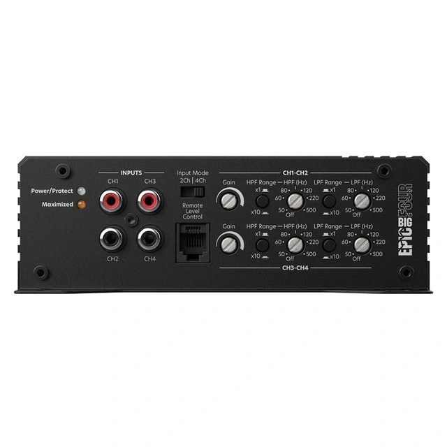 AudioControl EPICBIGFOUR 4-kanalsforst. 4x350W RMS, 2 Ohm, EPIC-serien 