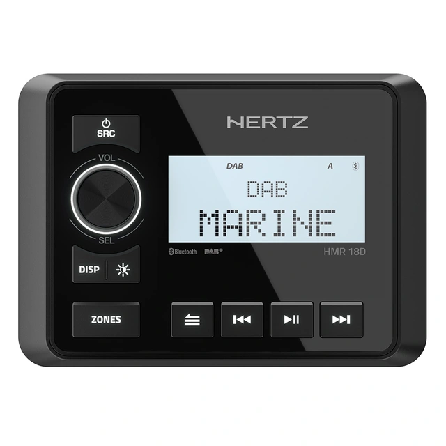 Hertz HMR18D DAB+ marineradio Vanntett, DAB+, BT, USB, AUX 