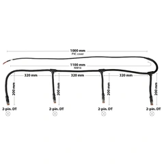 Ledningssett med 4x Deutsch DT-2 kontakt 4x DT-2 kontakter