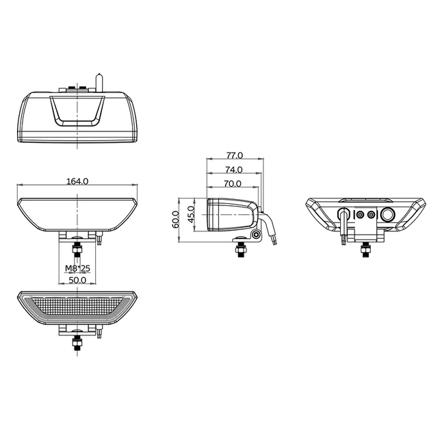 OZZ WR2 65 Ryggelys m/rødt pos/varsellys 2220 Lumen, 36W, godkjent ryggelys 