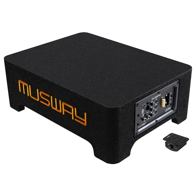 Musway MF108A 8" aktiv subwoofer 8" i kasse, 225W RMS, bassremote 
