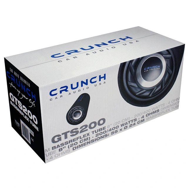 Crunch GTS200 8" Tube basskasse 8" i kasse, 200W RMS, 4 Ohm 