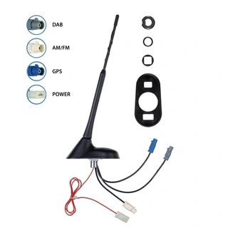ATTB Takantenne DAB/FM/GPS 76° vinkel Uten kabler