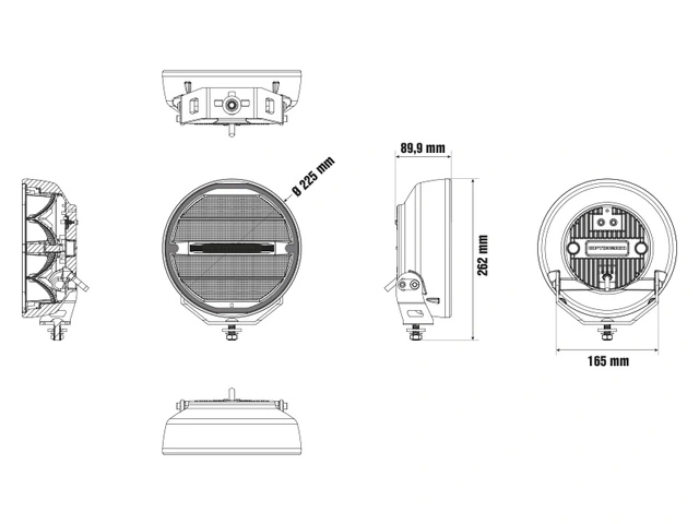 Optibeam Elites 9 Heated LED fjernlys 9", 9540 lumen, 204W, Oppvarmet linse 