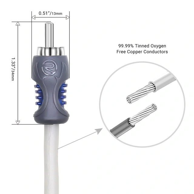 Recoil Marine Echo Plus RCA-kabel 3,6 Meter, OFC, 4-kanals 