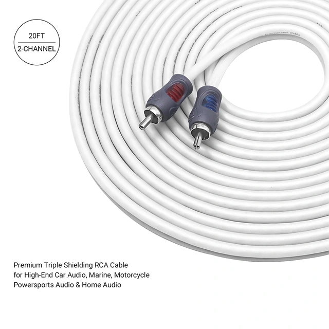 Recoil Marine Echo Plus RCA-kabel 6,1 Meter, OFC, 2-kanals 