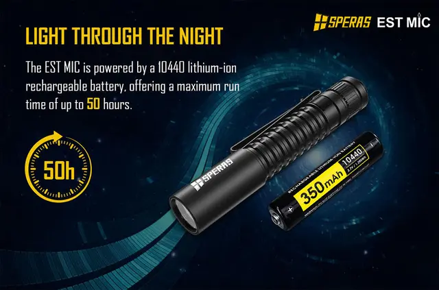 SPERAS ESTMIC Lommelykt 700 Lumen, 138 meter kastelengde 