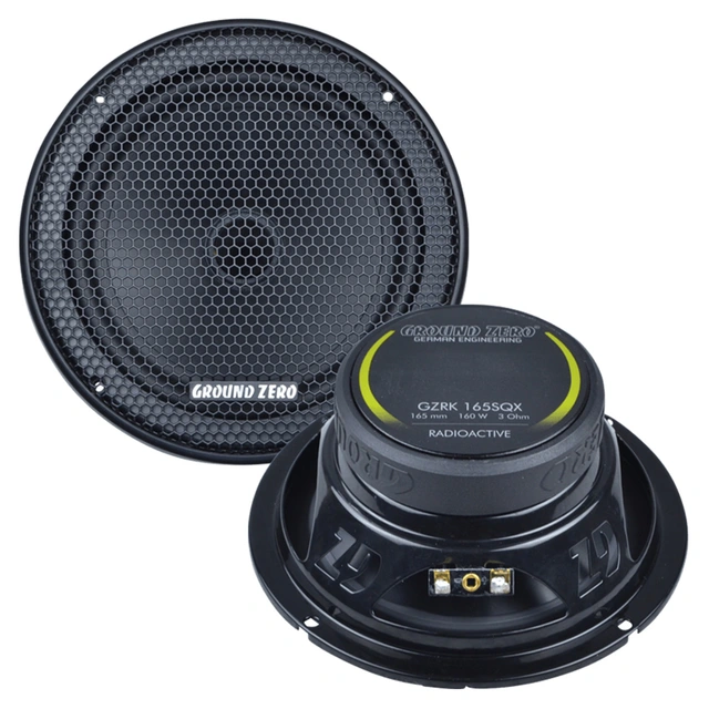 Ground Zero GZRC 165.2SQX komponentsett 6,5", 120W RMS, Radioactive-serie 