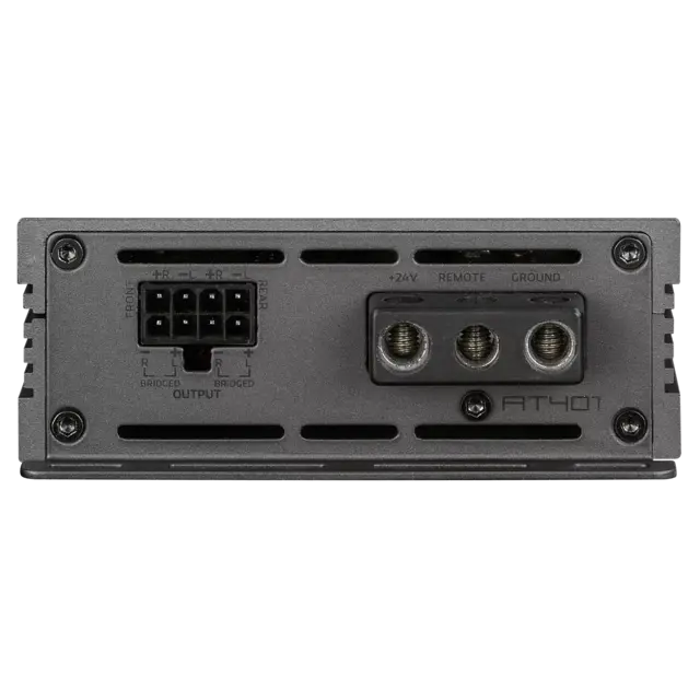 Axton AT401 4-kanals forsterker 4x170W RMS, 2 Ohm, Klasse-D, 24V 