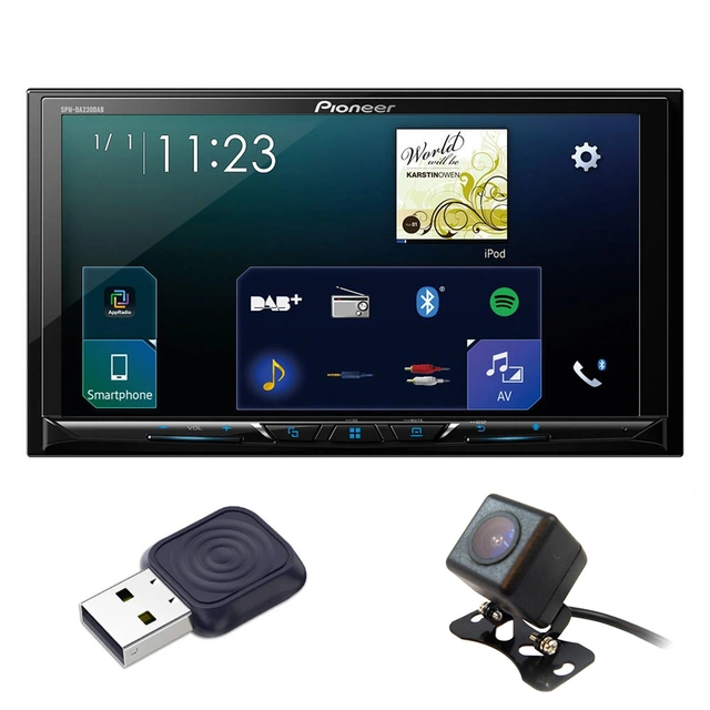 Pioneer SPH-DA230DAB med ryggekamera DAB+, BT, Trådløs Android Auto & Carplay 