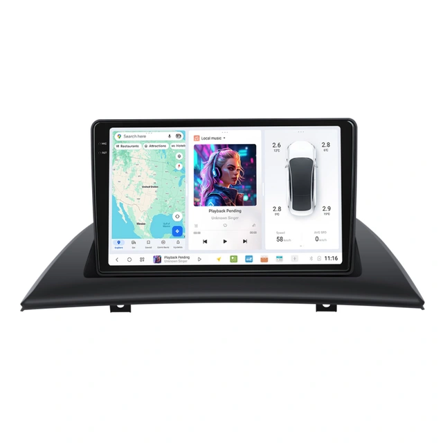 DUDU multimediaspiller med 9,5" skjerm BMW X3 (2003-2010) u/Navigasjon 