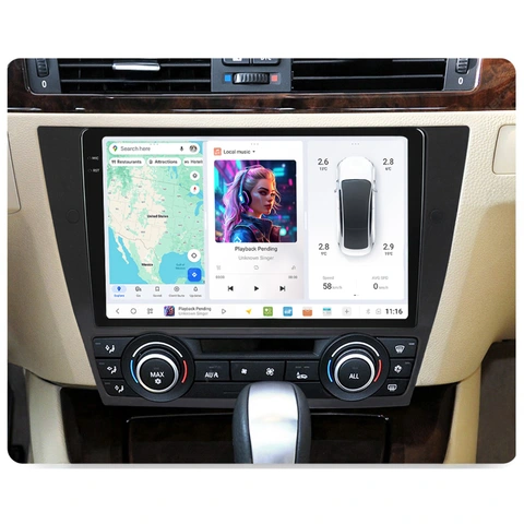 DUDU multimediaspiller med 9,5" skjerm BMW 3 (2005-2011) u/Nav u/lydsystem