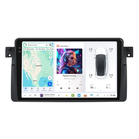 DUDU multimediaspiller med 9,5" skjerm BMW 3 (1998-2004) u/Navi u/lydsystem