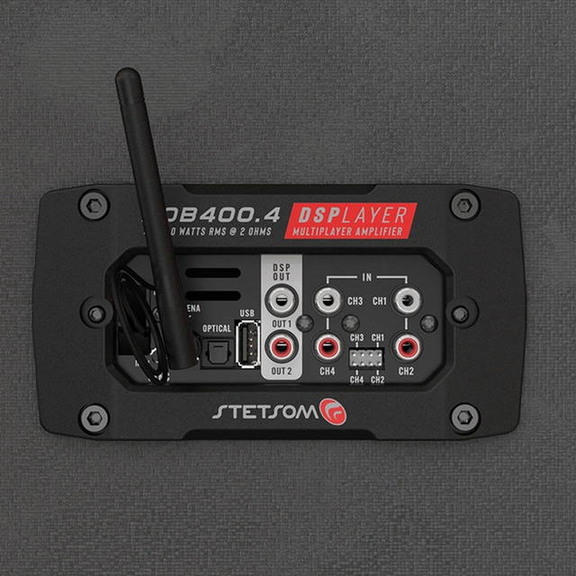Stetsom BOB400.4 DSPlayer 4x100W RMS 2 Ohm, DSP, Bluetooth, Optisk 