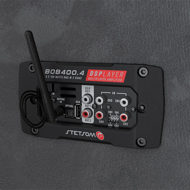 Stetsom BOB400.4 DSPlayer 4x100W RMS 2 Ohm, DSP, Bluetooth, Optisk 