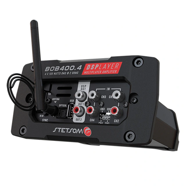 Stetsom BOB400.4 DSPlayer 4x100W RMS 2 Ohm, DSP, Bluetooth, Optisk 