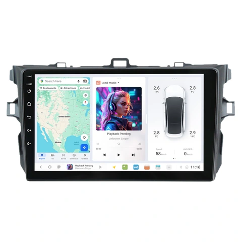 DUDU multimediaspiller med 9,5" skjerm Toyota Corolla (2008-2012)