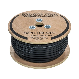 Ground Zero strømkabel OFC 10mm2 Sort 10mm², Sort, Pris per meter
