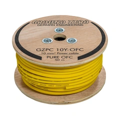Ground Zero strømkabel OFC 10mm2 Gul 10mm², Gul, Pris per meter