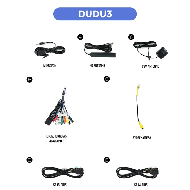DUDU 3 Android multimediaenhet - 9,5" 4GB+64GB 