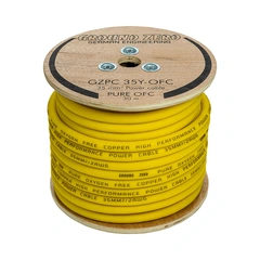 Ground Zero strømkabel OFC 35mm2 Gul 35mm², Gul, Pris per meter