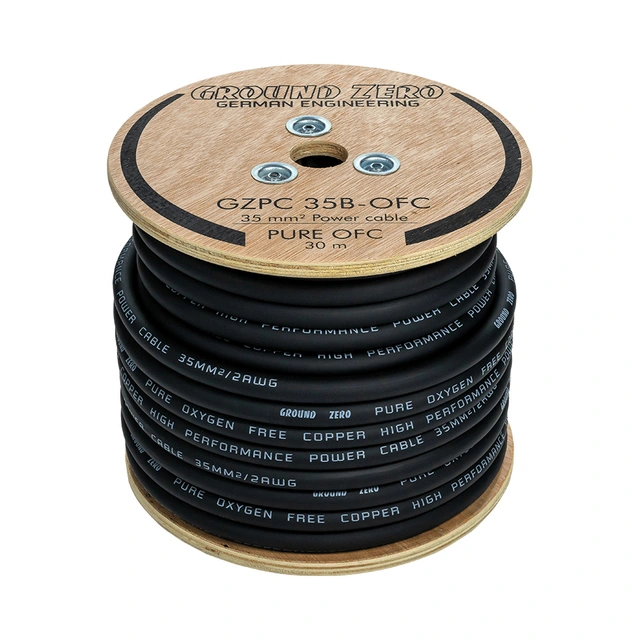 Ground Zero strømkabel OFC 35mm2 Sort 35mm², Sortl, Pris per meter 