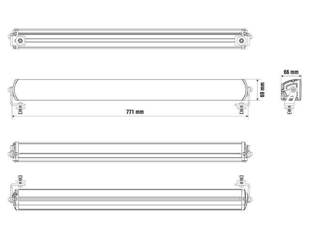 Optibeam Super Captain Dual 800 Rally 30", 21300 lumen, 1Lux 950m, 297W 