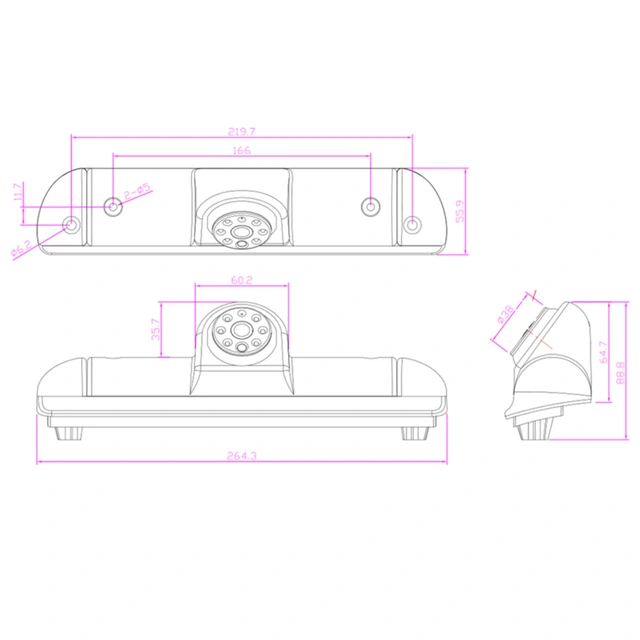 Ampire Ryggekamera (AHD 1080p) Ducato/Jumper/Boxer/Movano (2006->) 