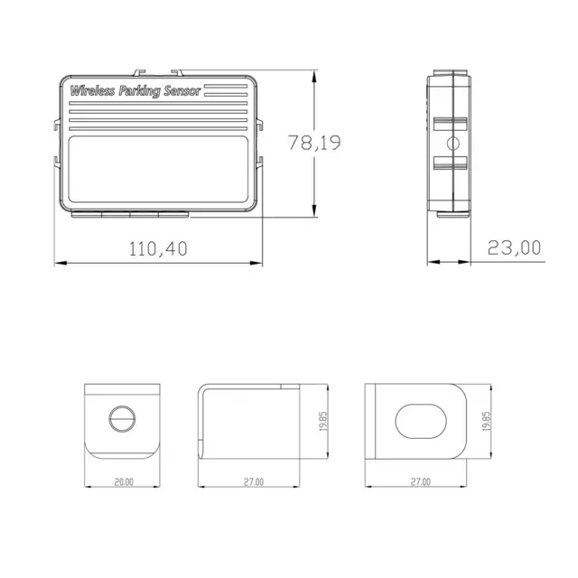 Ampire parkeringshjelp 4 sensorer, lydvarsling og GPS 
