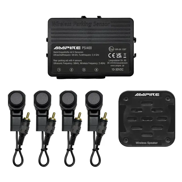 Ampire parkeringshjelp 4 sensorer og lydvarsling 